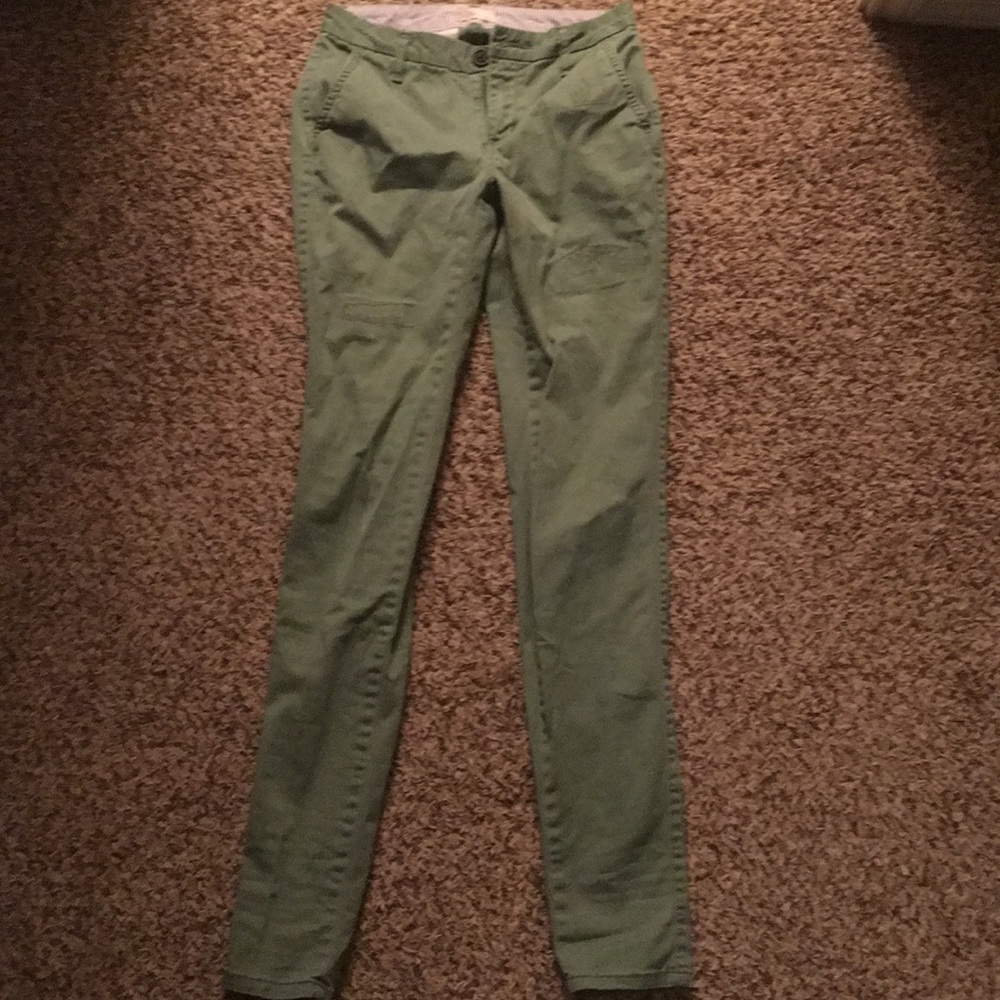 Olive green straight leg pants